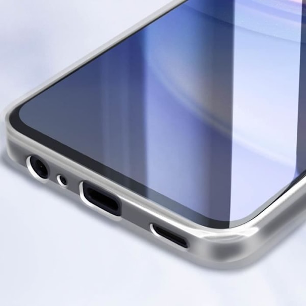Täyssuojakotelo Samsung Galaxy A15 5G läpinäkyvälle karkaistulle lasille