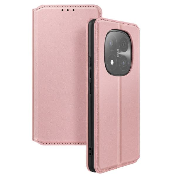 Fodral med lock för Redmi Note 14 Pro / 14 Pro Plus Magnetisk Ställfunktion Classic Edition Roséguld Roséguld