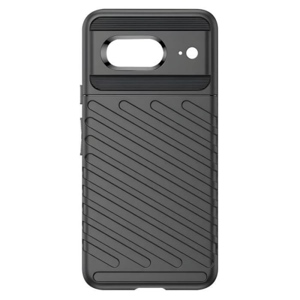 Blødt etui til Google Pixel 8, Ridged Design, Thunder Series Black Svart