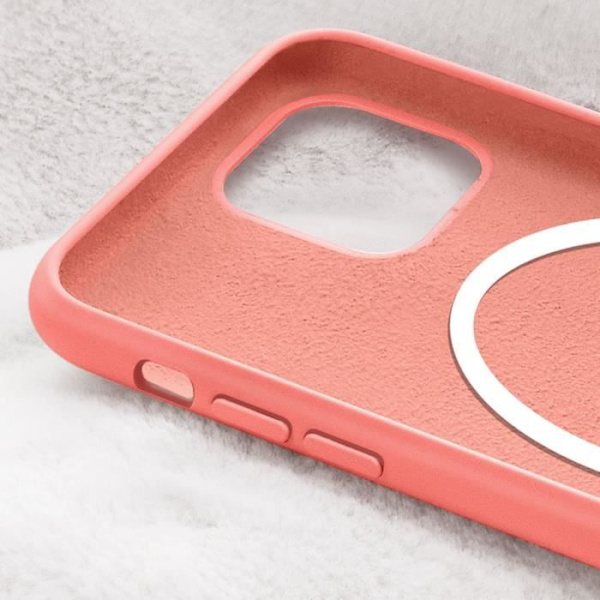 Beskyttelsesskal - AVIZAR - iPhone 15 Plus - Silikone Soft-touch - Korall - Stiv Korall