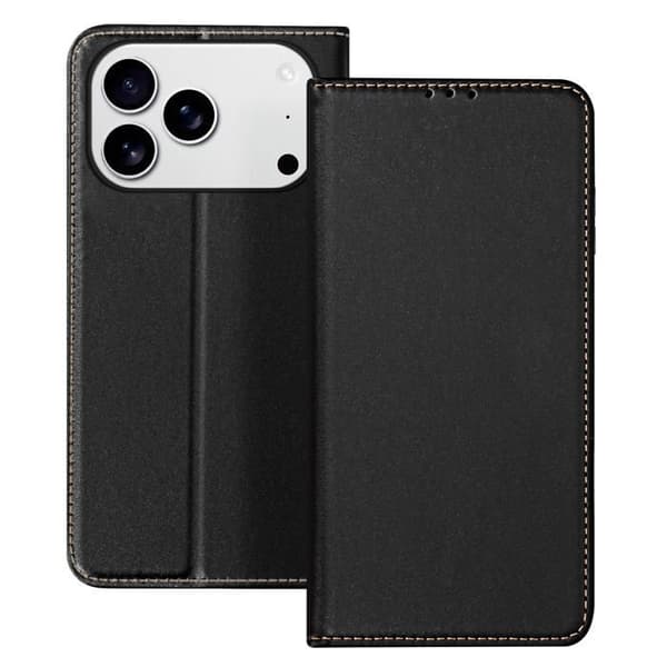 Folioettui för iPhone 17 Pro Max med kortfickor och ställfunktion svart Svart