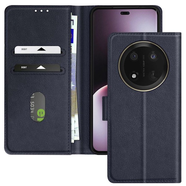 Étui til Honor Magic 7 Lite Klap Portefeuille og Video Støtte Blå Nat Blå