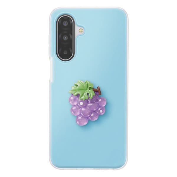 Cover til Galaxy A17 med 3D-reliefmønster af druer og forhøjet blå kant Blå