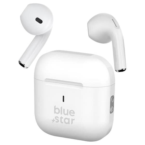 Bluetooth-hovedtelefoner Indbygget mikrofon Touch Controls Blue Star White Vit