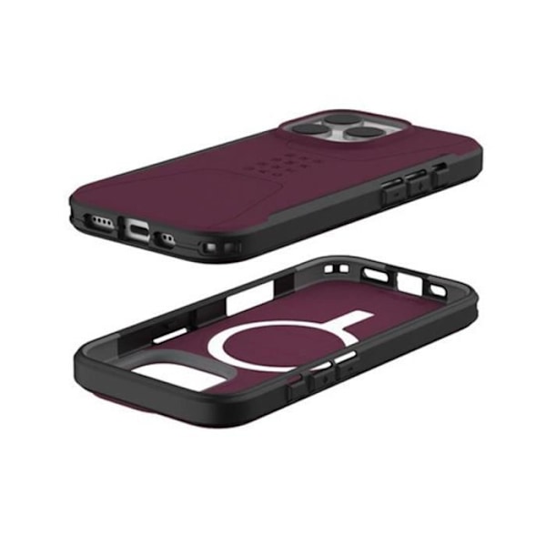 Coque - UAG - Civilian - iPhone 16 Pro - Liukumaton - Kuusikulmainen Kuvio - Bordeaux Röd