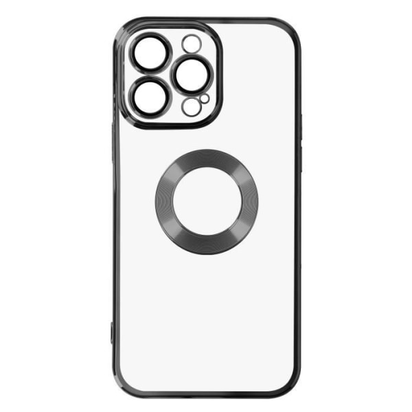 iPhone 14 Pro Max Silikonfodral Skyddad kamera Transparent Black Outline Chrome