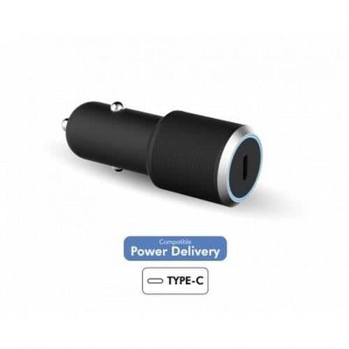 USB C biloplader - Force Power Lite - 25W - Hurtig opladning - Sort - Cigarette lighter Svart