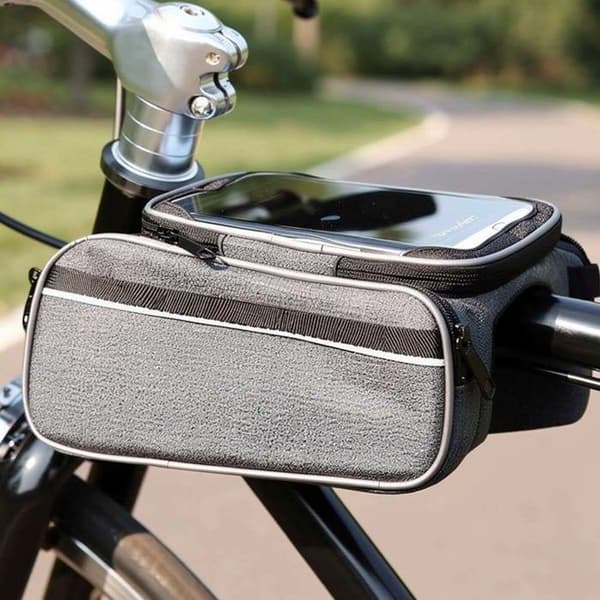 Stöd Smartphone Cykel Vattentät med Ramväska Grå Grå