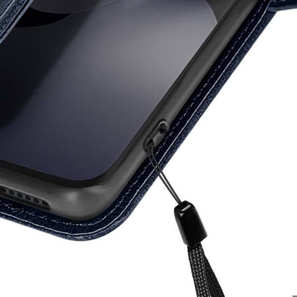 Fodral för Redmi Note 15 5G Läderlook med kortfack och ställfunktion Mörkblå Blå