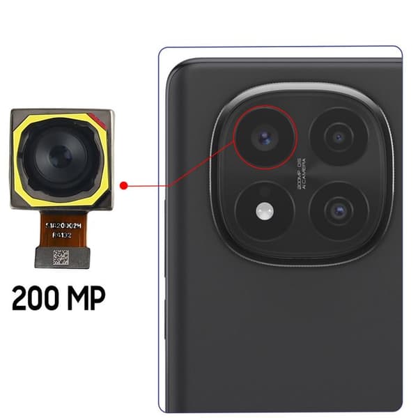 Hovedbagkamera til Xiaomi Redmi Note 14 Pro 5G 200MP Sort