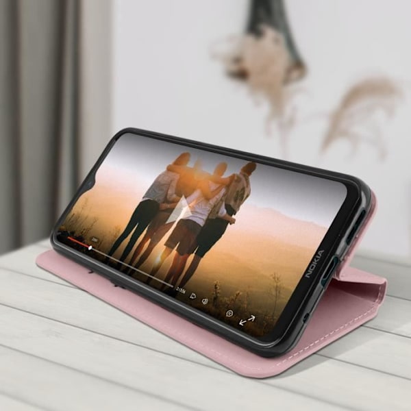 Taske til Nokia 5.3 - AVIZAR - Kortholder og Stand funktion - Rose Gold øko-læder Rose guld