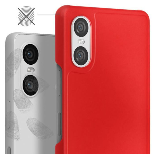 Kotelo - AVIZAR - Sony Xperia 10 VI - Jäykkä - Punainen - Mattapinta - Sormenjälkiä estävä Röd