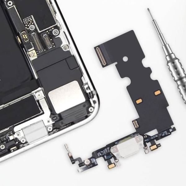 Lightning-opladningsstik - RELIFE - iPhone SE 2022 - Integreret mikrofon - Hvid - Kablet Vit