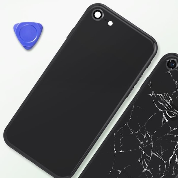 iPhone 8-chassi med mörkgrått ersättningsglas på baksidan Grå