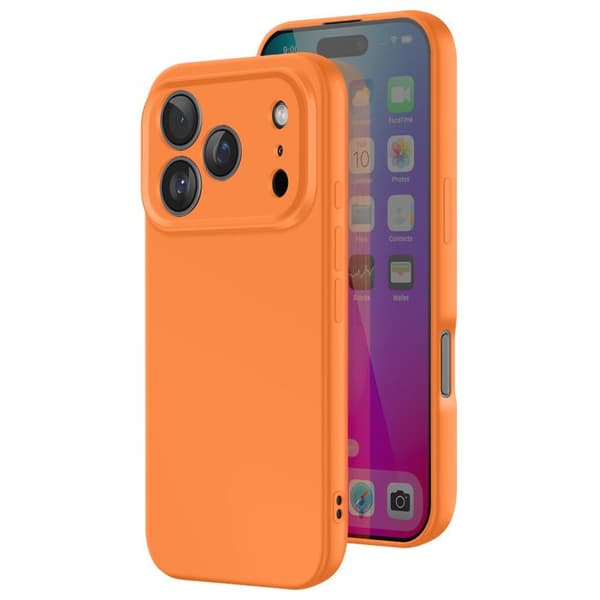 Coque för iPhone 17 Pro Modell Soft-Touch i Halvflexibelt Antiglidande Orange Apelsin