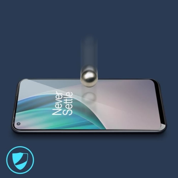 OnePlus Nord N10 5G härdat glasfilm 9H Anti-fingeravtryck Transparent svart kontur Svart