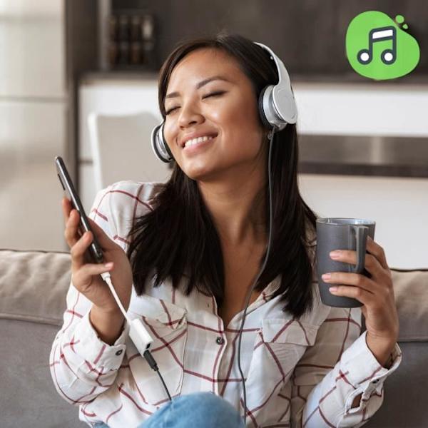 USB-C-adapter - AVIZAR - Hane till Dubbel Hona - Snabbladdning - Kompakt Design - Plug and Play