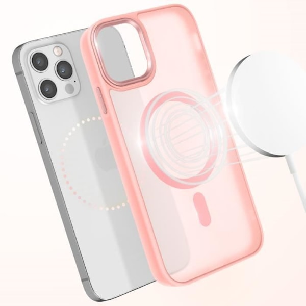 MagSafe-kuoret iPhone 12 Pro:lle ja 12, Mattapintainen Rose-kontuuri Rosa