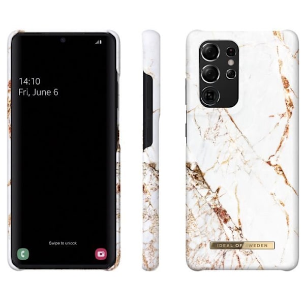 iDeal of Sweden Modefodral till Samsung Galaxy S21 Ultra - Carrara Gold Flerfärgad, Vit Flerfärgad, vit