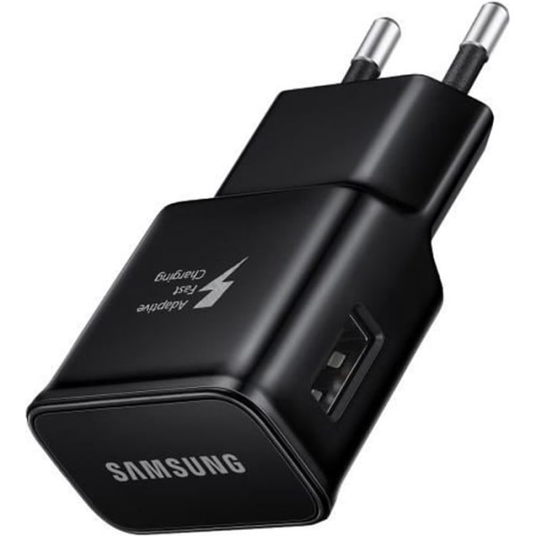 USB vægoplader - Samsung - 15W - Hurtig opladning - Sort - Kompakt adapter Svart