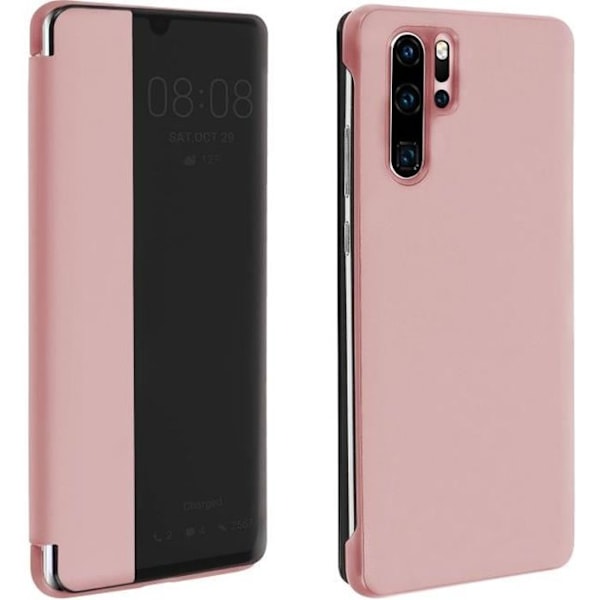 Hus - AVIZAR - Huawei P30 Pro - Hård Skal - Fodral med Stort Fönster - Roséguld Rose guld