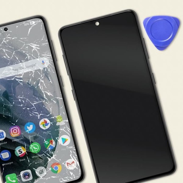 Komplett LCD-skärm för Samsung Galaxy S21 - RELIFE - Grå - Beröringsskärm och chassi Grå