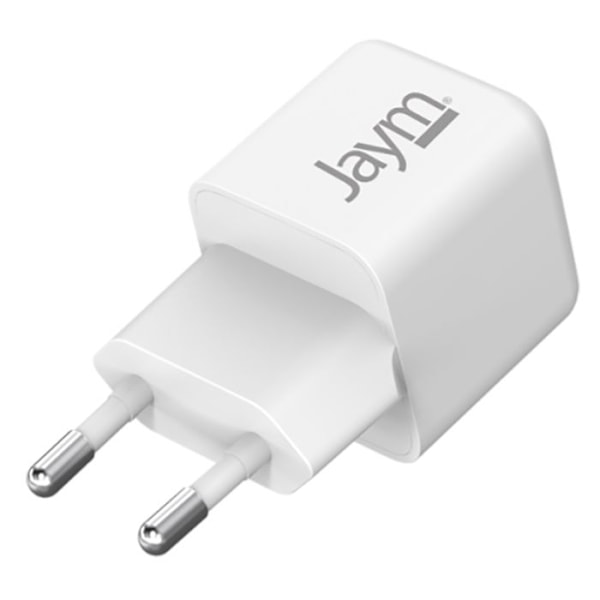 Ladeadapter GaN USB-C 30W PD PPS Kompakt Hurtig Jaym Hvid Vit