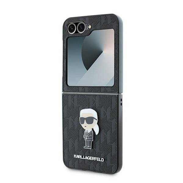 Suojakuori Samsung Galaxy Z Flip6:lle - Karl Lagerfeld Saffiano (KLHCZZF6SAPKINPK) - Ikonik Monogram