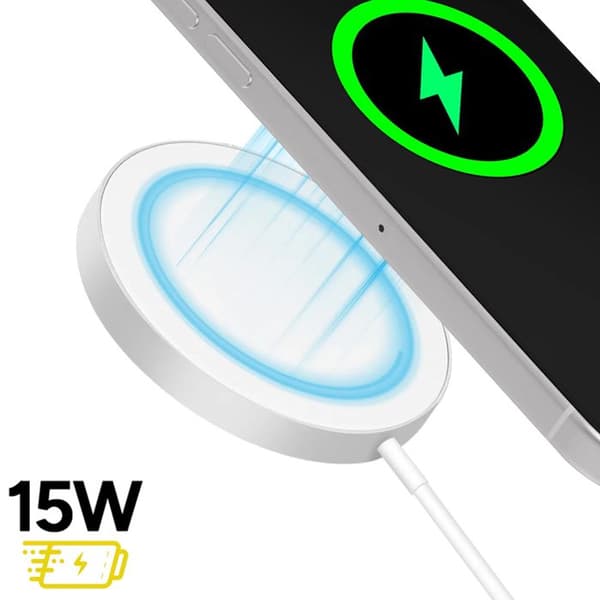 MagSafe-oplader til iPhone 16 Plus 15W Magnetisk Mayaxess Hvid Vit