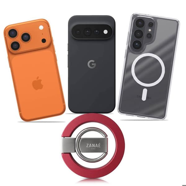 Støtte og Magnetisk Ring Kompatibel med iPhone MagSafe / PixelSnap Foldbar Zanaé Rød Röd