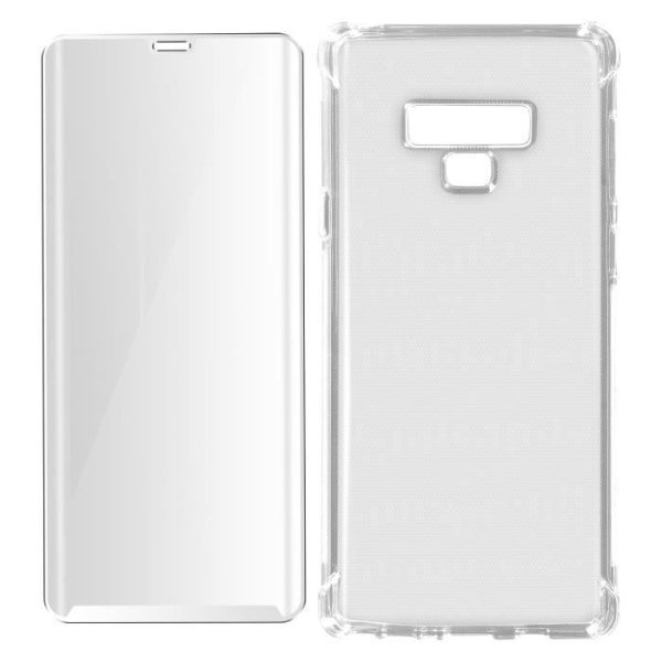 Fodral + film Samsung Galaxy Note 9 mjukt fodral och genomskinligt härdat glas Vit