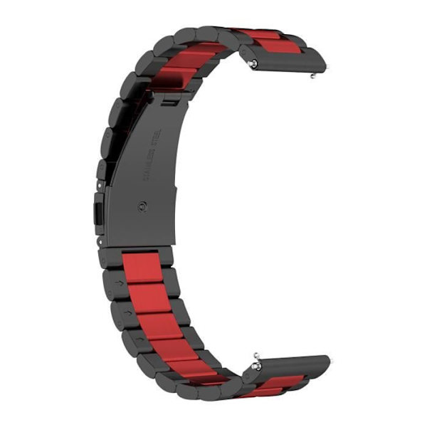 Armband för Huawei Watch GT Runner / Watch GT 3 46mm - AVIZAR - Steel Mesh - Svart / Röd Svart röd