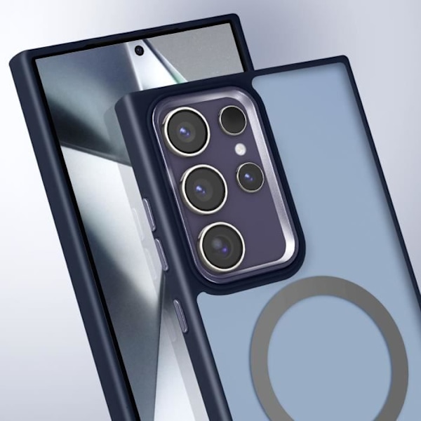 MagSafe-kuori Samsung Galaxy S24 Ultra Mattapintainen takakansi Sininen reuna Blå