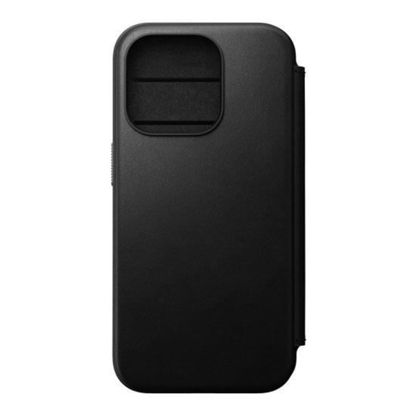 Flip-fodral - Nomad - Folio Modern - Fullnarvsläder - MagSafe-kompatibel - iPhone 15 Pro Svart