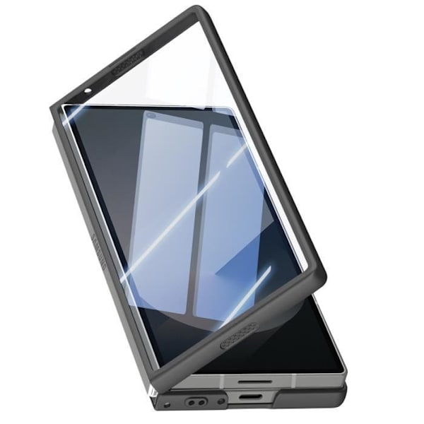 AVIZAR puolijäykkä kotelo Samsung Galaxy Z Fold 6:lle korttitelineellä ja mustalla karkaistulla lasilla Svart