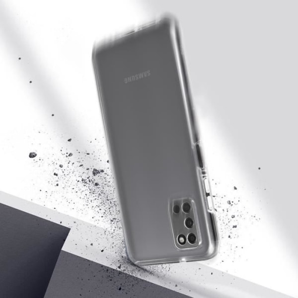 Samsung Galaxy A03s -kotelo läpinäkyvä kova takaosa ja läpinäkyvä pehmeä etuosa, valkoinen