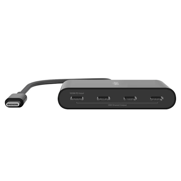 Hub USB C Power Delivery 100W 4x USB C Snabbladdning och Synchronisering Belkin Svart