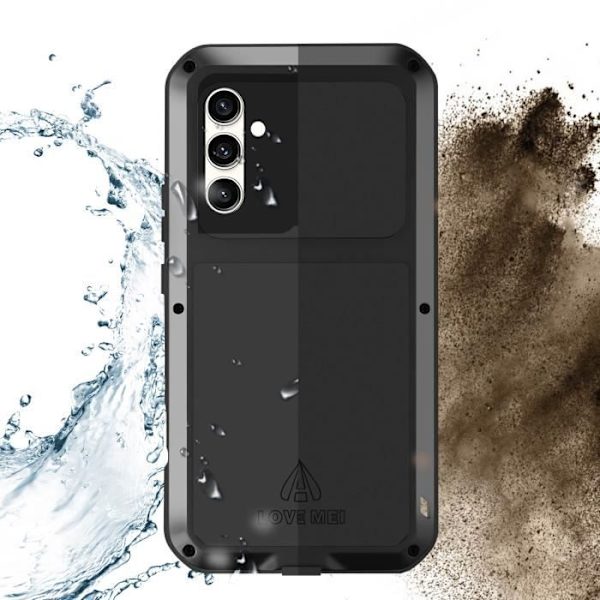 Coque - LOVE MEI - Samsung Galaxy S23 - Iskunkestävä - Vesitiivis - Monikerroksinen Svart