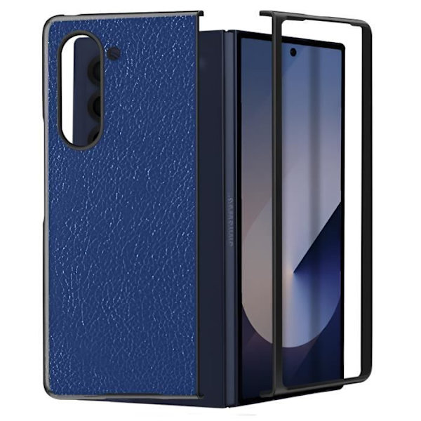 Fodral till Samsung Galaxy Z Fold 6 - AVIZAR - Grained Texture Foldable Design - Midnight Blue Blå