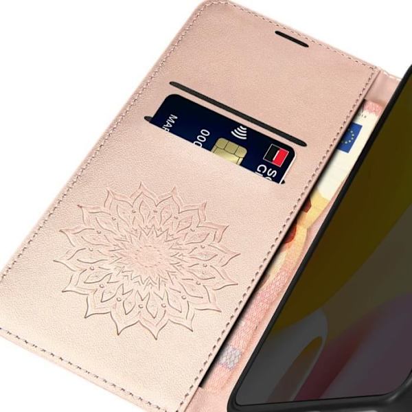Kotelo Xiaomi 12 Lite Walletille ja Stand Mandala -kukkaruusukultaiselle Rosa