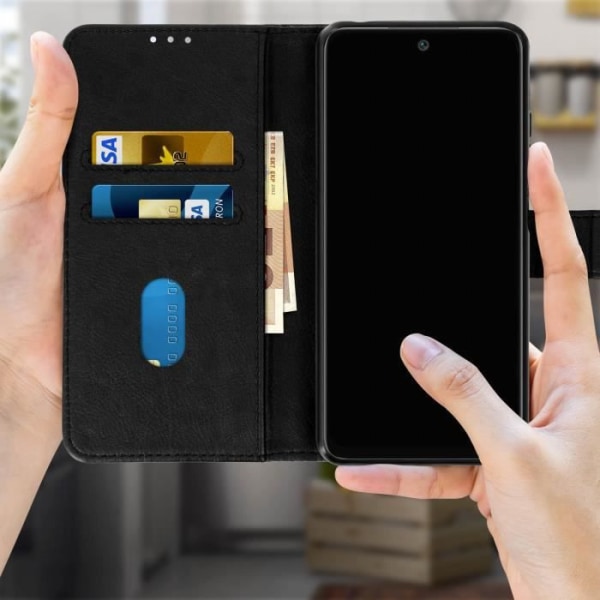 Fodral Xiaomi Redmi 10 Flip Wallet Funktion Videostöd Svart Svart