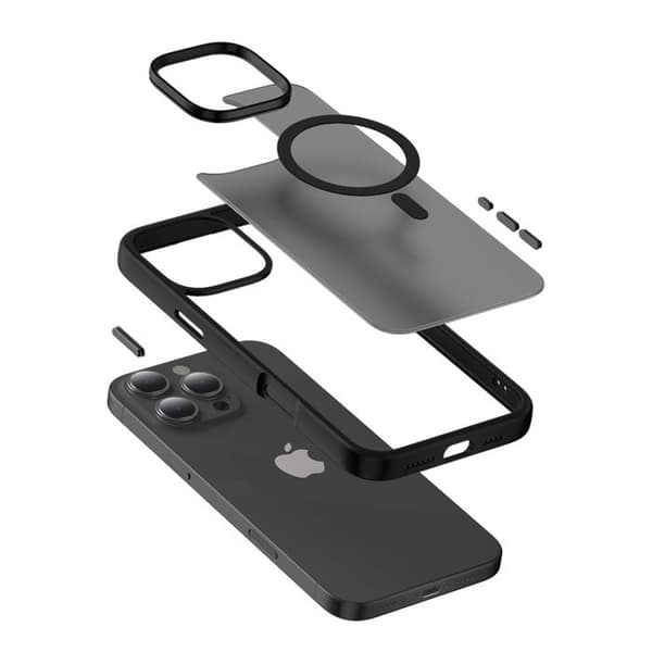 Etui med MagSafe - CRONG - iPhone 16 Pro - Sort - Kompatibel med iPhone 16 Pro - Elegant design sort
