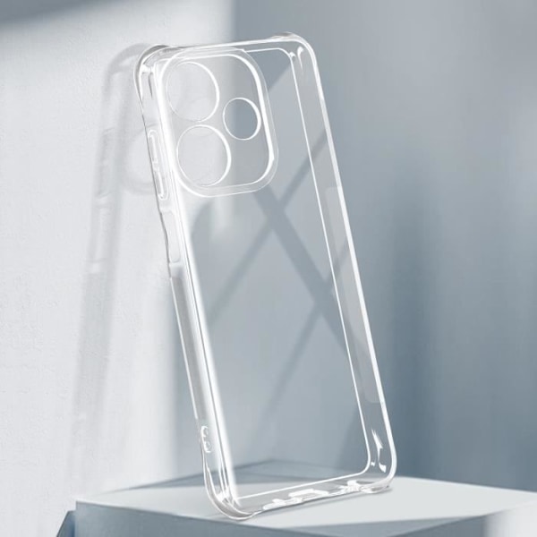 Fodral till Xiaomi Redmi 13 - AVIZAR - Flexibel stötsäker - Förstärkta hörn - Genomskinlig Transparent