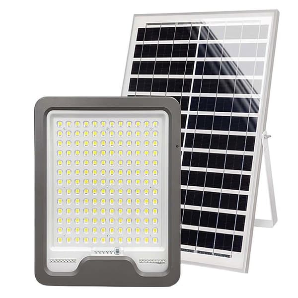 LED Solcelleprojektor 16 W med 20 W solpanel og automatisk detektion grå Grå