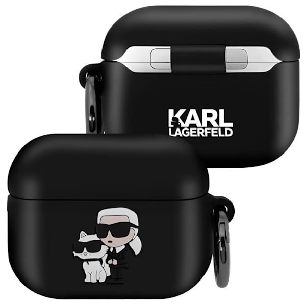 Coque til AirPods Pro - KARL LAGERFELD - Stødabsorberende Blød med Opluk - Sort Svart