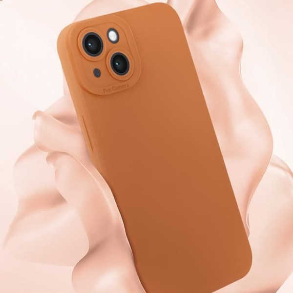 Skal till iPhone 14 Silikon Matt Kameraskydd Ljusbrun kastanj