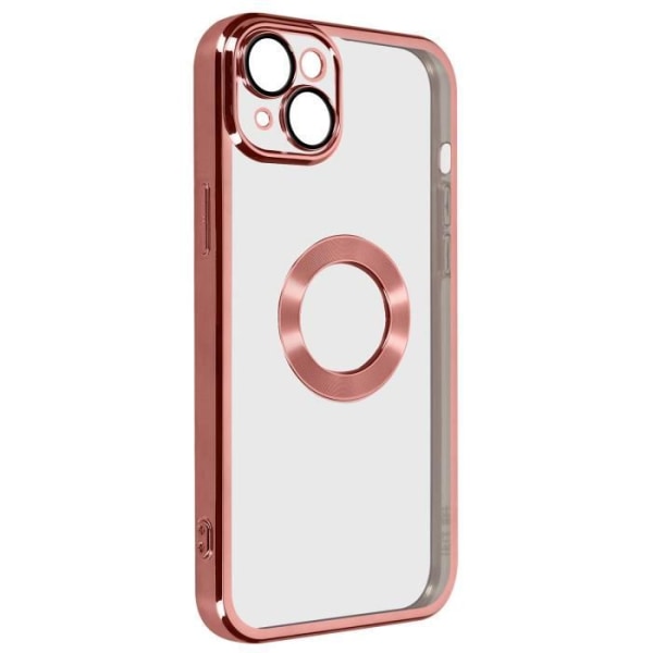 iPhone 14 Silikone Case Camera Block Transparent Cover Pink Chrome Contour