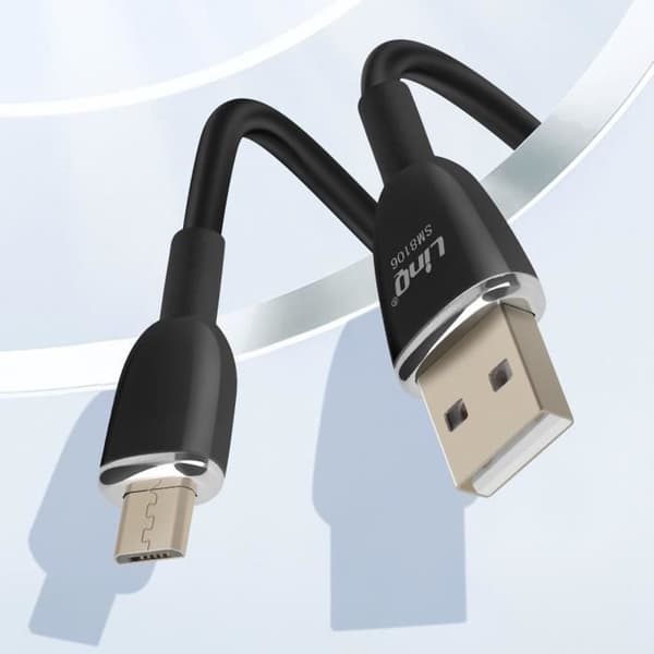 USB-kaapeli Micro-USB:lle - LinQ - Fast Charge 3A - 1.2m - Musta - Tiedonsiirto