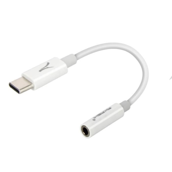 Akashi Fleksibel USB-C til 3,mm jack-lyd- og mikrofonlydadapter Hvid
