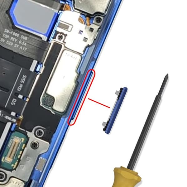 Original Volymknapp för Galaxy Z Fold7 Service Pack Samsung Mörkblå Blå